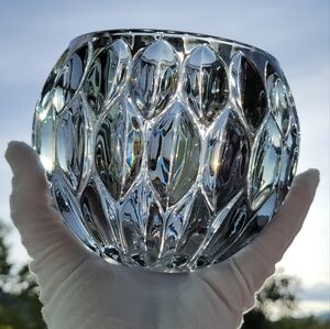 Nordstrom Textured Smokey/Amber Luster Vase/Candle/Dish/Fishbowl Hoilday Glass